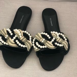 Pearl embellished slides Tony Bianco Slides